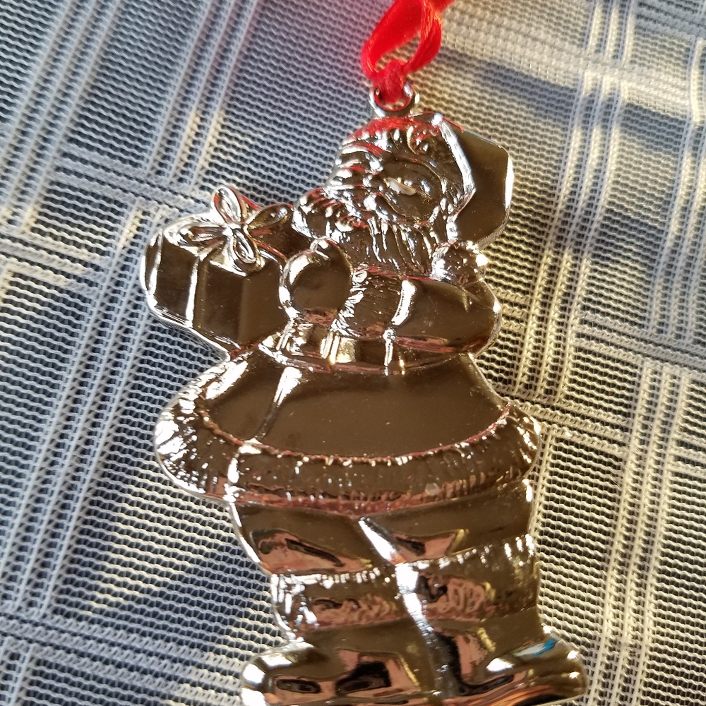Lenox Santa Silver Clip Ornament